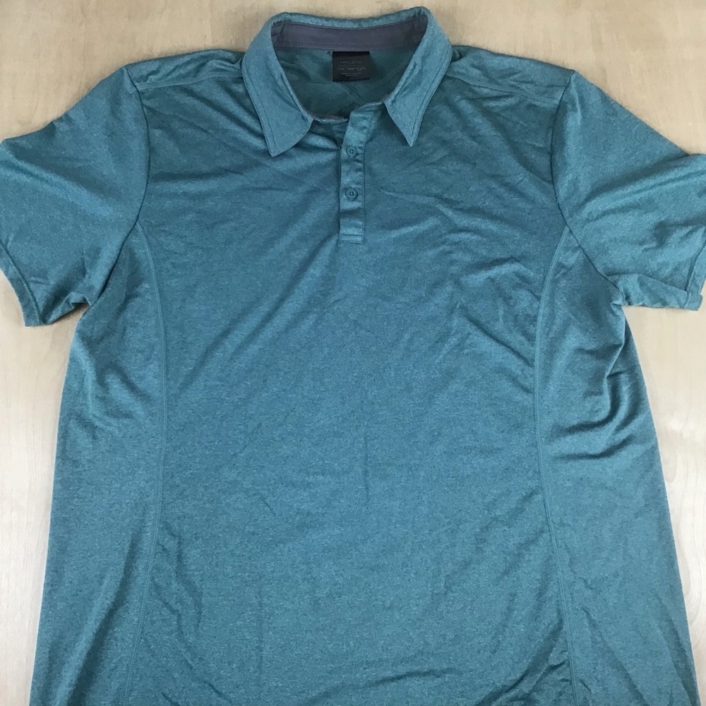 Hylete Mens XXL Performance Golf Polo Shirt Green Stretch